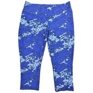 Nike Dri-FIT Cropped Leggings Blue Digital‎ Camo Athletic Pants Women's L
